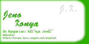 jeno konya business card